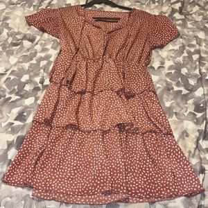 Short sleeve layered mini dress from Amazon .. pink and white